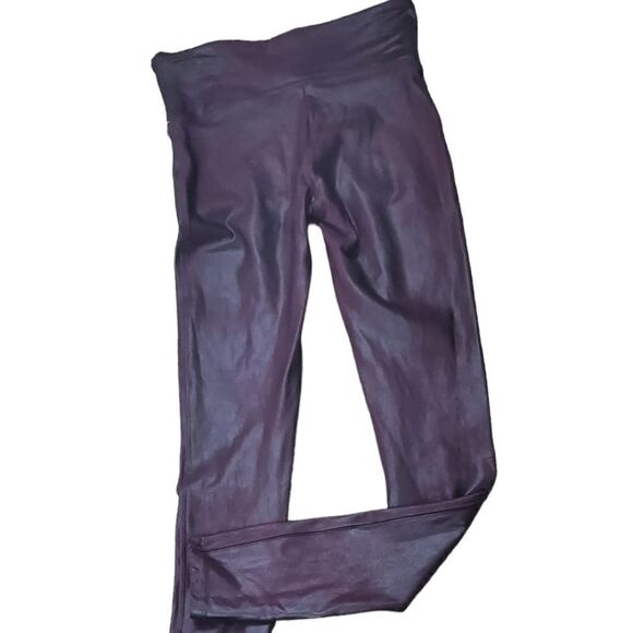 Spanx Purplish Brown Irridecent Faux Leather Leggings - Picture 3 of 5